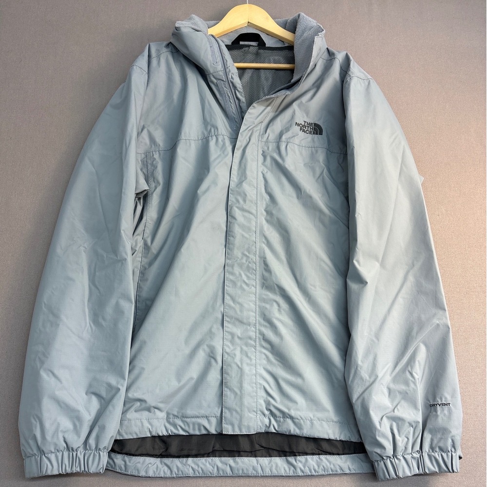 The North Face DryVent Rain Jacket Mens Grey Full Zip Hooded Shell 2878